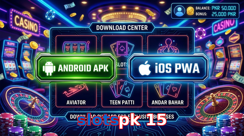 Main screen of Slotspk 15 download page for PK players