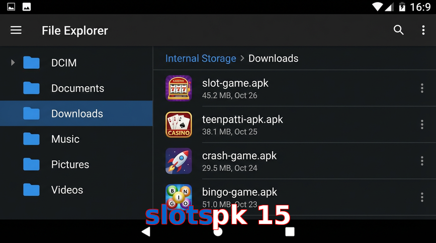 Main screen of Slotspk 15 gameapk page for PK players
