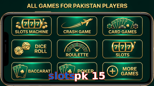 Main screen of Slotspk 15 games page for PK players