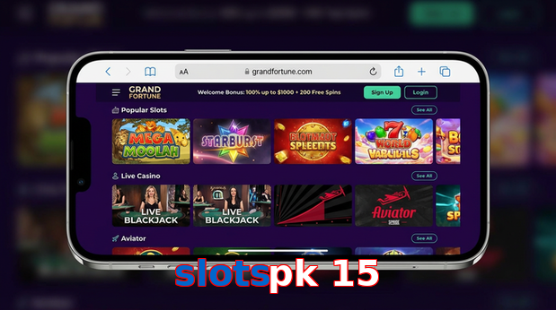 Main screen of Slotspk 15 ios page for PK players